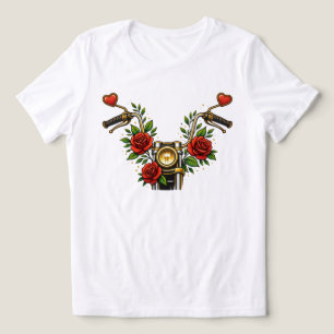 Heart Bloom Rider Dam Tröja med Blommotiv Motorcyk