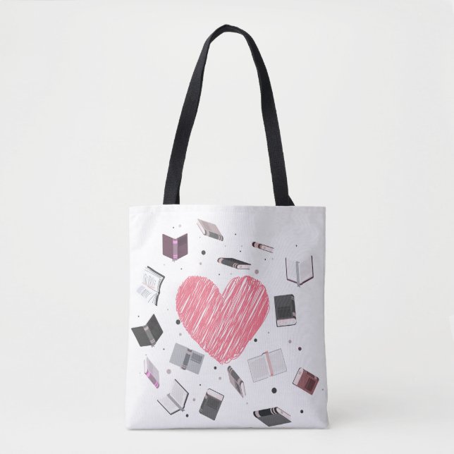 Heart bokar Tote Tygkasse (Framsida)