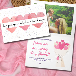 Heart bouquet Lycklig Mors dag kort