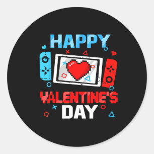 Heart Boy Tod från valentines day Video Game Contr Runt Klistermärke