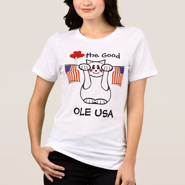 Heart Bra OLE USA Tee Shirt (Framsida)