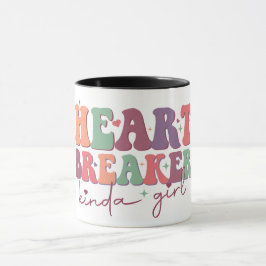 Heart Breaker Kinds Girl Retro Font Funny Mugg