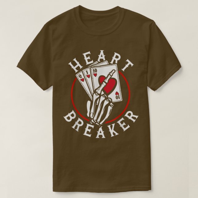 Heart Breaker Skeleton Spelkort Poker Casino  T Shirt (Design framsida)