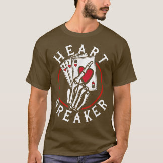 Heart Breaker Skeleton Spelkort Poker Casino T Shirt
