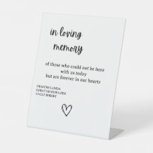 HEART Bröllop i Loving Memory Pedestal Sign