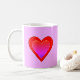 Heart Bröllop Red Rosa Lila Valentines day Kaffemugg