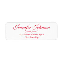 Heart Bröllop Red Script Returadress Kuvert