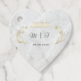 Heart Bröllop Sticker Bismillah Guld Design Gåvor Etiketter