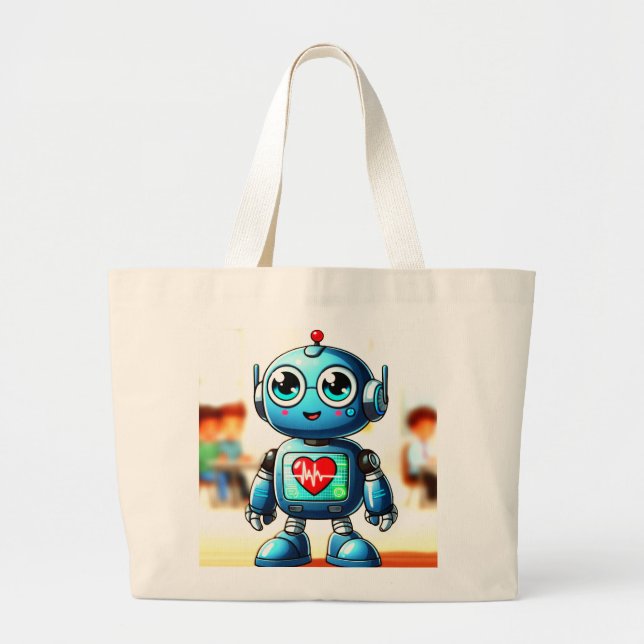 Heart Buddy Tote Bag Jumbo Tygkasse (Framsidan)