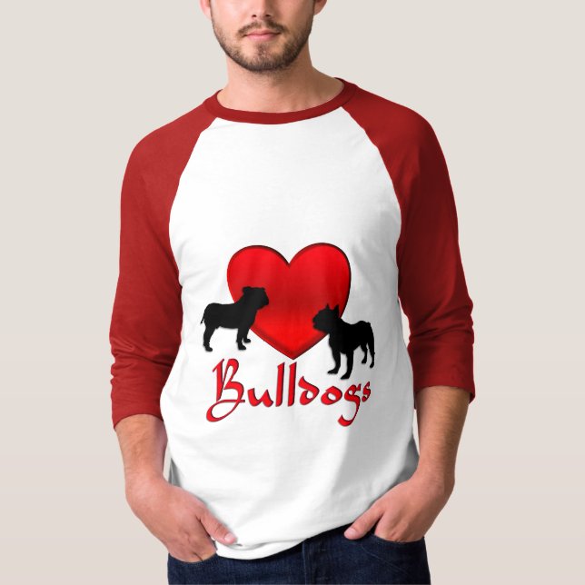 Heart Bulldog T Shirt (Framsida)