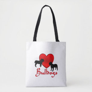 Heart Bulldog Tygkasse