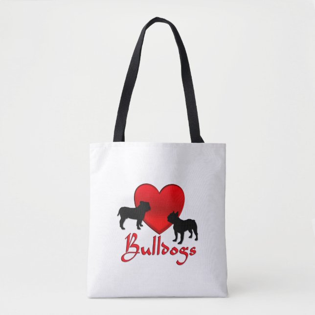 Heart Bulldog Tygkasse (Framsida)
