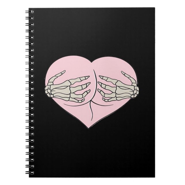Heart Butt Hug Skeleton Händer Classic Anteckningsbok (Framsidan)
