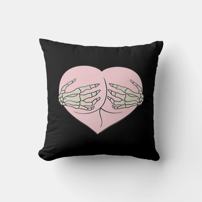 Heart Butt Hug Skeleton Händer Classic Kudde (Framsida)