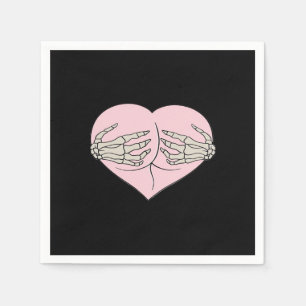 Heart Butt Hug Skeleton Händer Classic Pappersservett