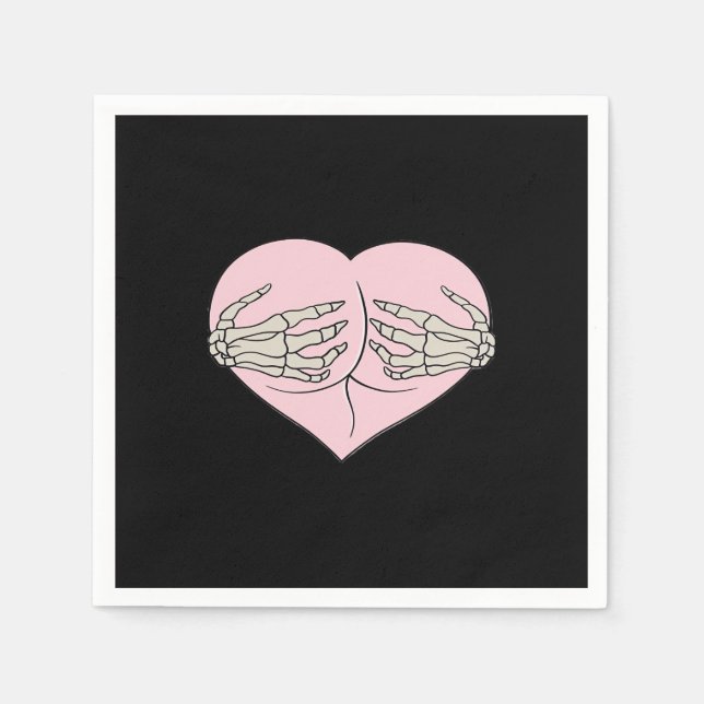 Heart Butt Hug Skeleton Händer Classic Pappersservett (Framsidan)