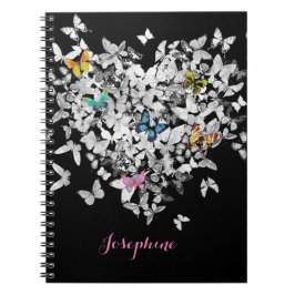 Heart Butterflies Girly Cute Personlig Anteckningsbok