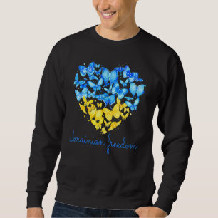 Heart Butterflies Ukra Inian Freedom Support Ukra Lång Ärmad Tröja