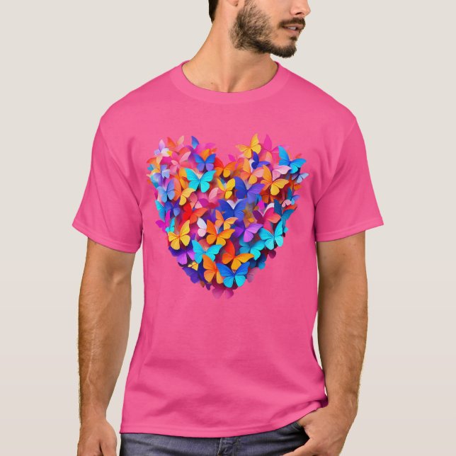 Heart Butterfly Fashion With A Magical Touch T Shirt (Framsida)