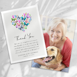 Heart Butterfly Photo Sympathy Funeral Tack Kort