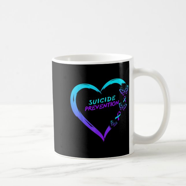 Heart Butterfly Suicide Prevention Awareness  Kaffemugg (Höger)