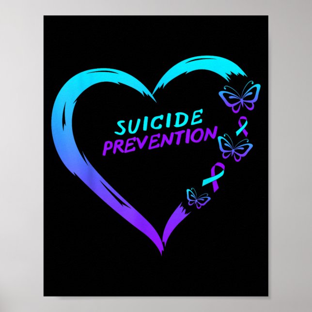 Heart Butterfly Suicide Prevention Awareness  Poster (Framsidan)
