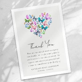 Heart Butterfly Sympathy Funeral Tack Kort