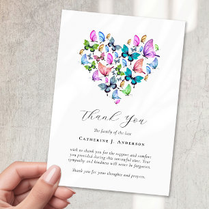 Heart Butterfly Sympathy Funeral Tack Kort