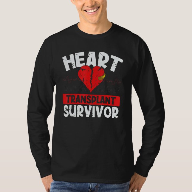 Heart Bypass Heart Transplant Survivor Open Heart  T Shirt (Framsida)