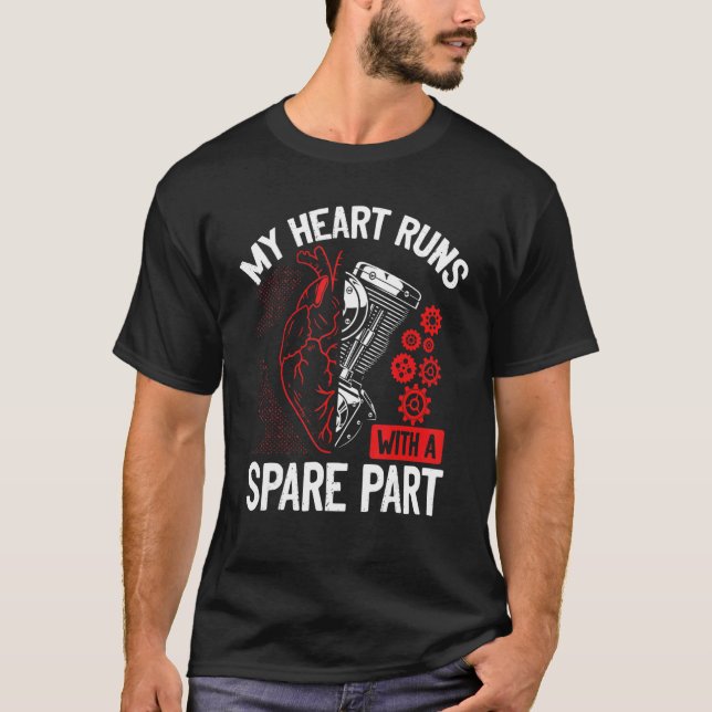 Heart Bypass Heart Transplant Survivor Open Heart  T Shirt (Framsida)
