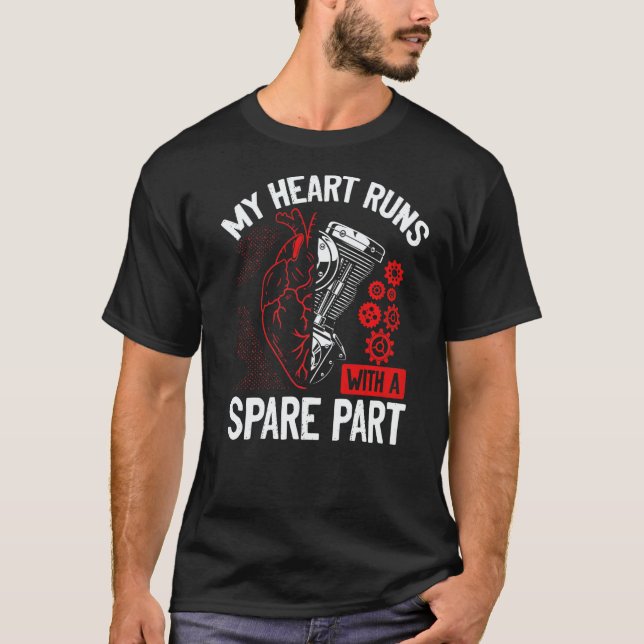 Heart Bypass Heart Transplant Survivor Open Heart  T Shirt (Framsida)