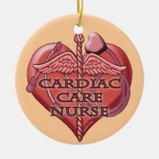 Heart Caduceus Hjärtvårdssjuksköterska Julgransprydnad Keramik