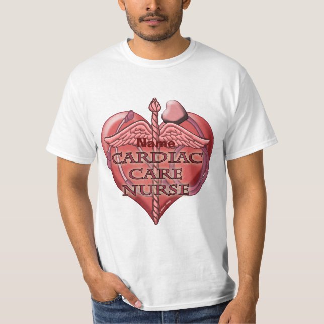 Heart Caduceus Hjärtvårdssjuksköterska T-shirt (Framsida)