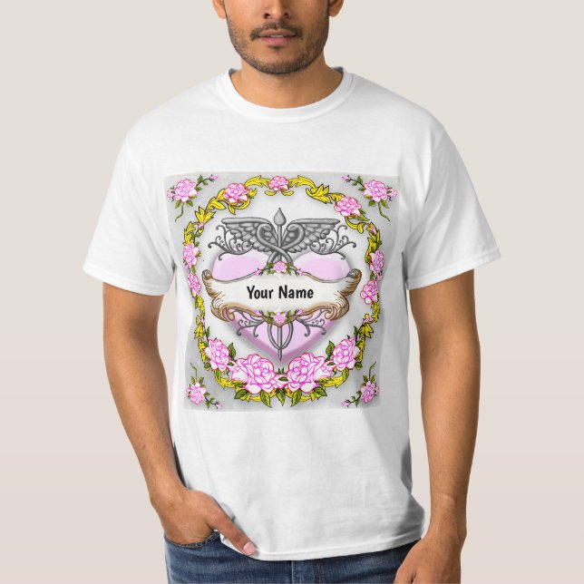 Heart Caduceus T Shirt (Framsida)