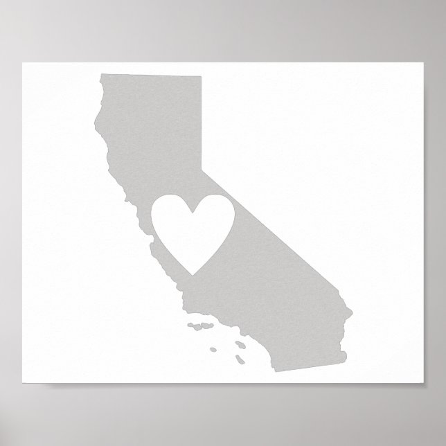 Heart California State silhouette Poster (Framsidan)