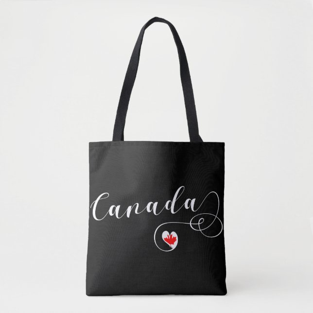 Heart Canada Matkasse, Canadian Flagga Tygkasse (Framsida)