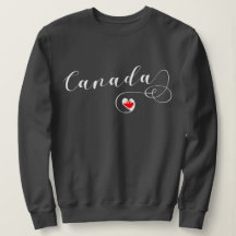 Heart Canada Sweatshirt, Canadian Flagga