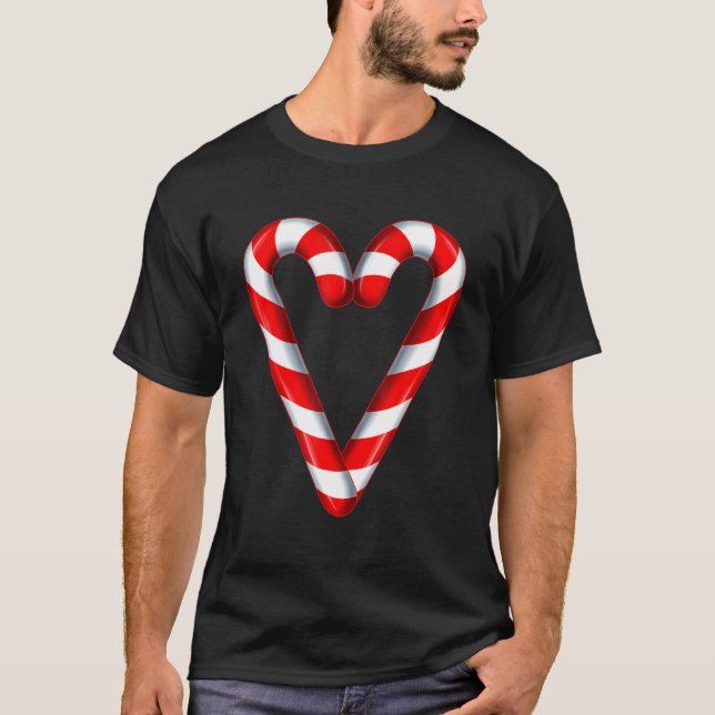 Heart Candy cane Merry och Bright Candy Costume Ch T Shirt (Framsida)