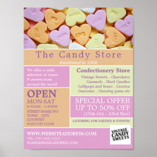 Heart Candy, Konfektyrvaror Reklam Poster