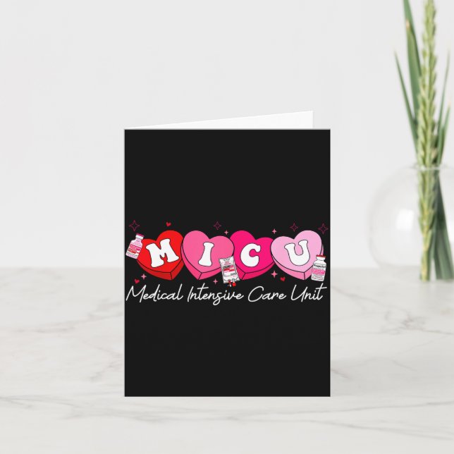 Heart Candy Micu Nurse Valentine's Day Medical Cri Kort (Framsida)