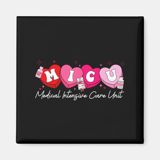 Heart Candy Micu Nurse Valentine's Day Medical Cri Magnet (Framsidan)