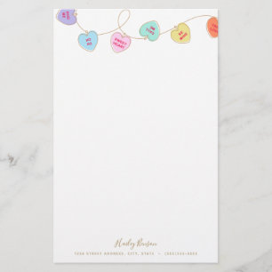 Heart Candy Personlig Stationery Brevpapper