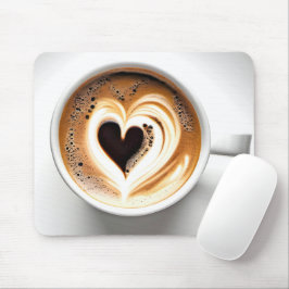 Heart Cappuccino i vit kaffe Kopp Musmatta