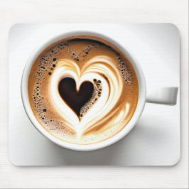 Heart Cappuccino i vit kaffe Kopp Musmatta