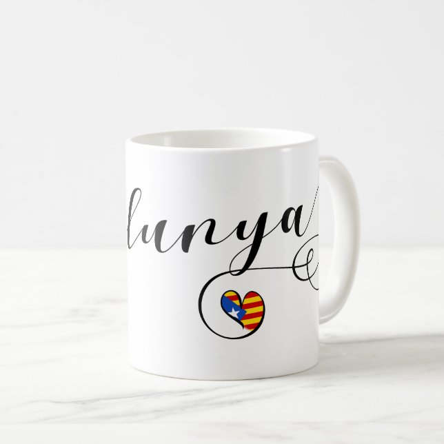 Heart Catalunya Mugg, Catalonia Estelada Kaffemugg (Framsida höger)