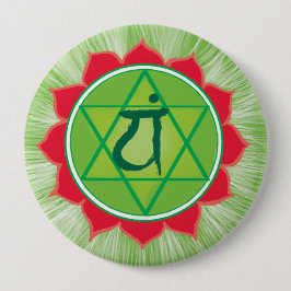 Heart Chakra Anahata Giant Round Badge Knapp