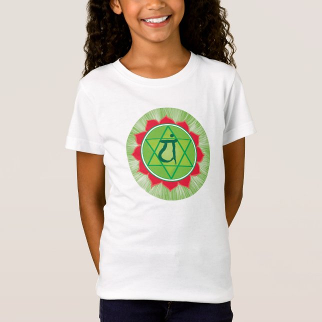 Heart Chakra Anahata Girls'Cap Sleeve T-Shirt (Framsida)