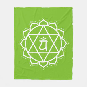 Heart Chakra Anahata Grönt Meditation Fleecefilt