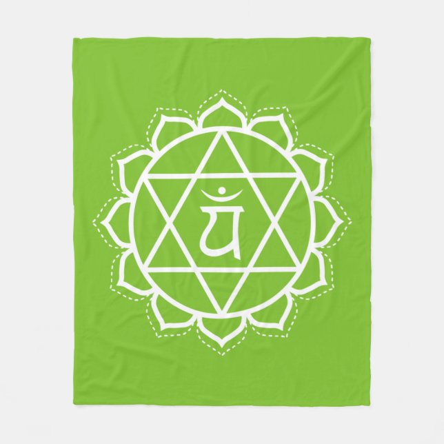 Heart Chakra | Anahata | Grönt Meditation Fleecefilt (Framsidan)
