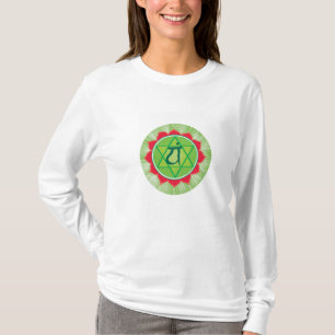 Heart Chakra Anahata Långärmad T-Shirt, White T Shirt